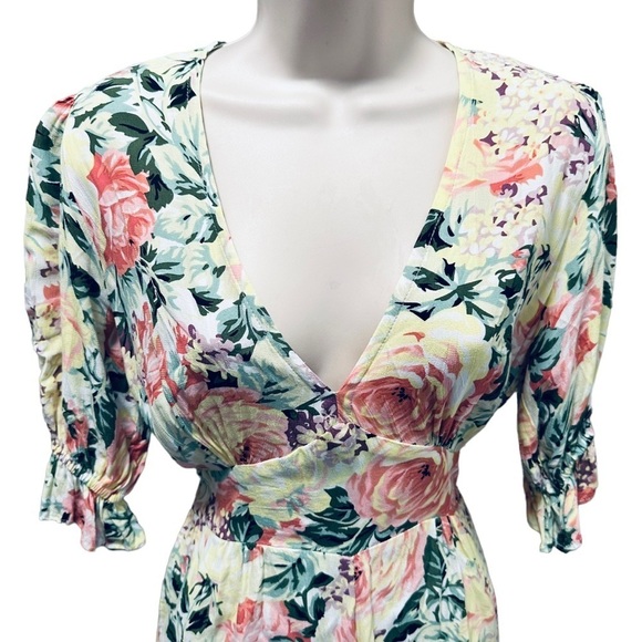 Floral Romper Ana Faithful the Brand Anthropologie Flower Print x-Small US sz 2 - Picture 7 of 10
